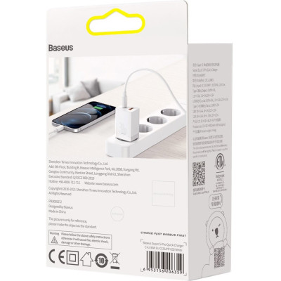 Зарядний пристрій Baseus Super Si Pro C+U 30W (CCSUPP-E02) white (948117) Вінниця - фото 7