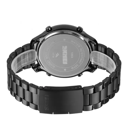 Чоловічий наручний електронний годинник Skmei 1864 (Чорний з браслетом) Вінниця