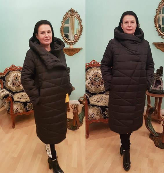 Жіноча подовжена зимова куртка пуховик Ковдра великих розмірів. 46-72р Київ - фото 3