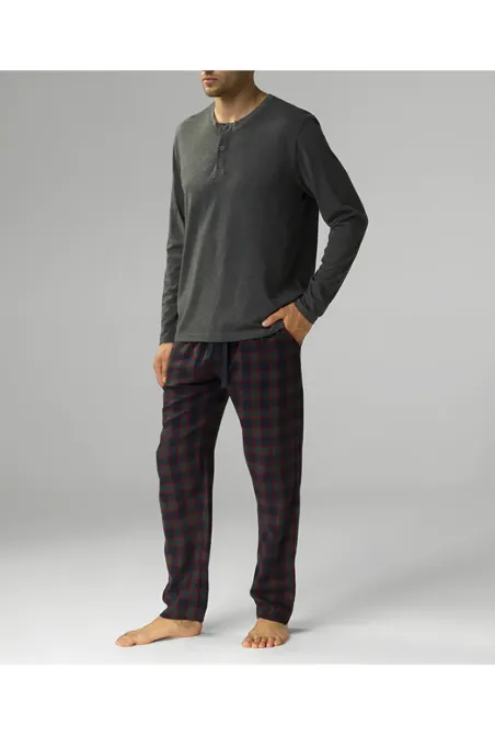 Мужская пижама (длинные штаны, длинный рукав) 100% Хлопок Atlantic NMP-375 XXL Киев - изображение 1