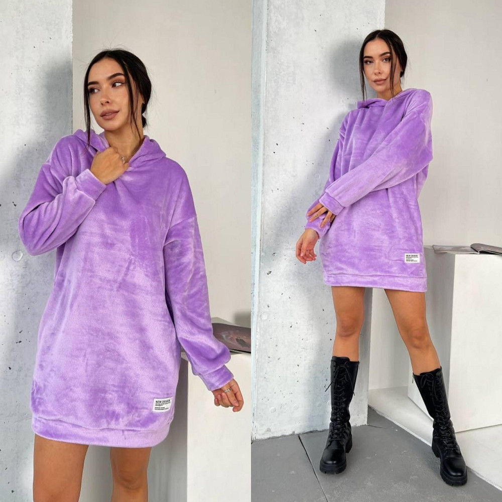 Женская удлинённая теплая туника -платье.  Двухсторонняя мохра 42-52р. Киев - изображение 5