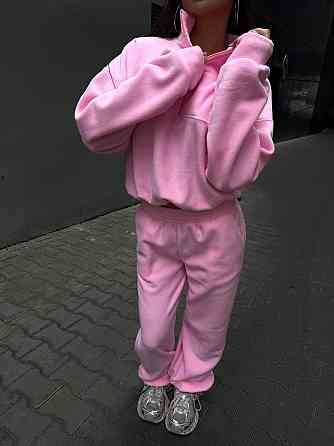 Женский удобный теплый костюм из флиса двусторонний Розовый, 42/44 Одесса