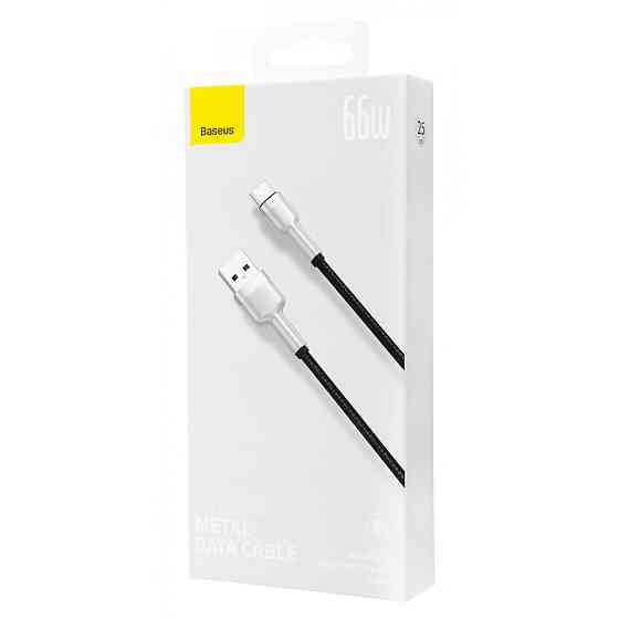 Кабель Baseus Cafule Metal Data Type-C 66W 0.25м чорний Львів