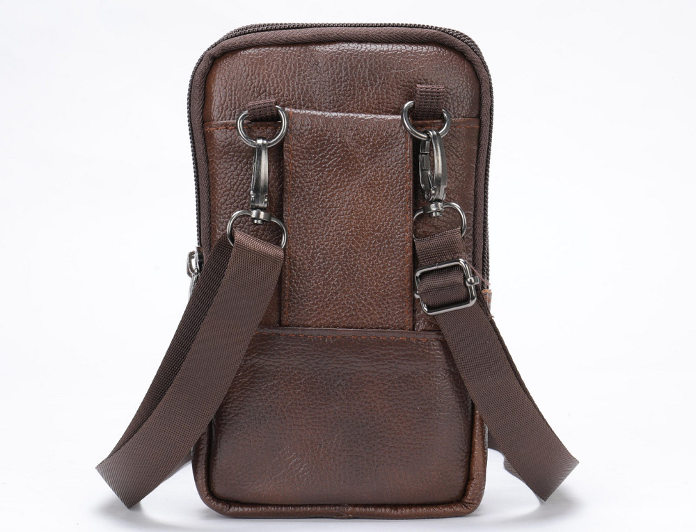 Сумка-барсетка на ремінь брюк шкіряна Коричнева (Vintage) Київ - фото 9