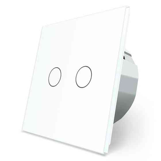 LIVOLO Безшумний сенсорний прохідний/перехресний вимикач 2 сенсора Livolo білий скло (VL-C702SQ Коломыя
