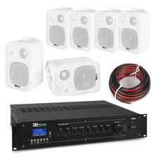 Колонка  Zestaw białych głośników do muzyki w tle 6 x 4" BV40W 100V z wzmacniaczem Київ