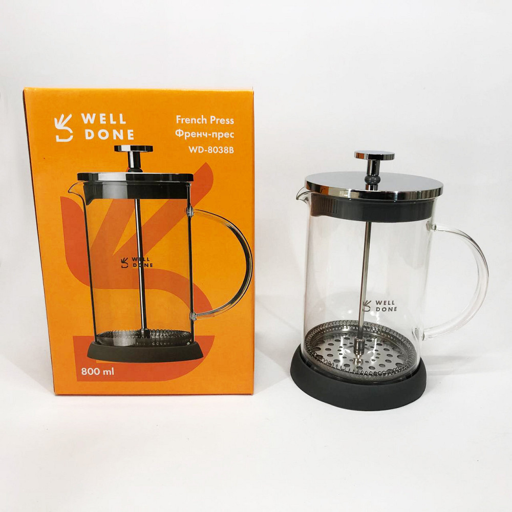 Френч-прес з ручкою Well Done WD-8038B 800 мл, Френч-прес для заварювання кави, Заварник для трав PX-61 Львів - фото 5