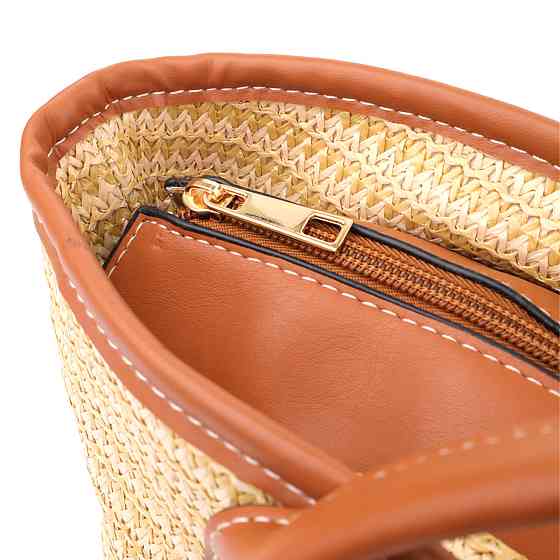 Містка жіноча сумка на літо з якісного текстилю Vintage sale_15137 Коричневий Київ