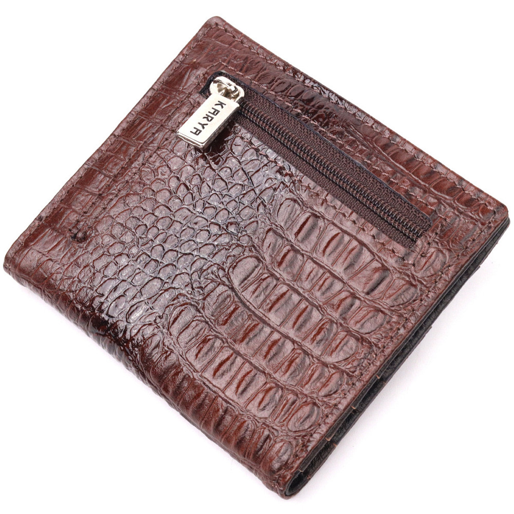 Красивая визитница из натуральной фактурной кожи KARYA 20994 Коричневый Киев - изображение 10