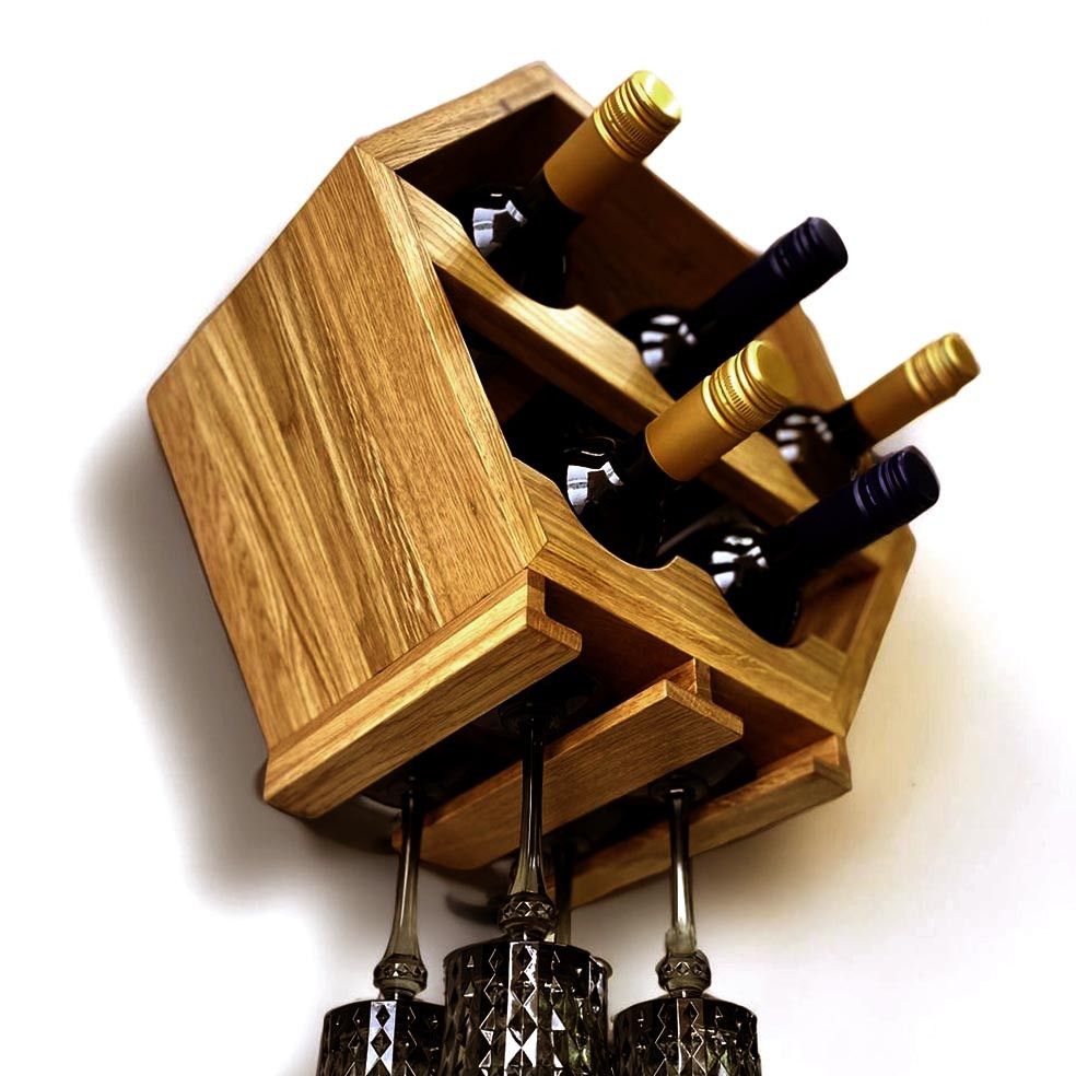 Настенная винная полка 