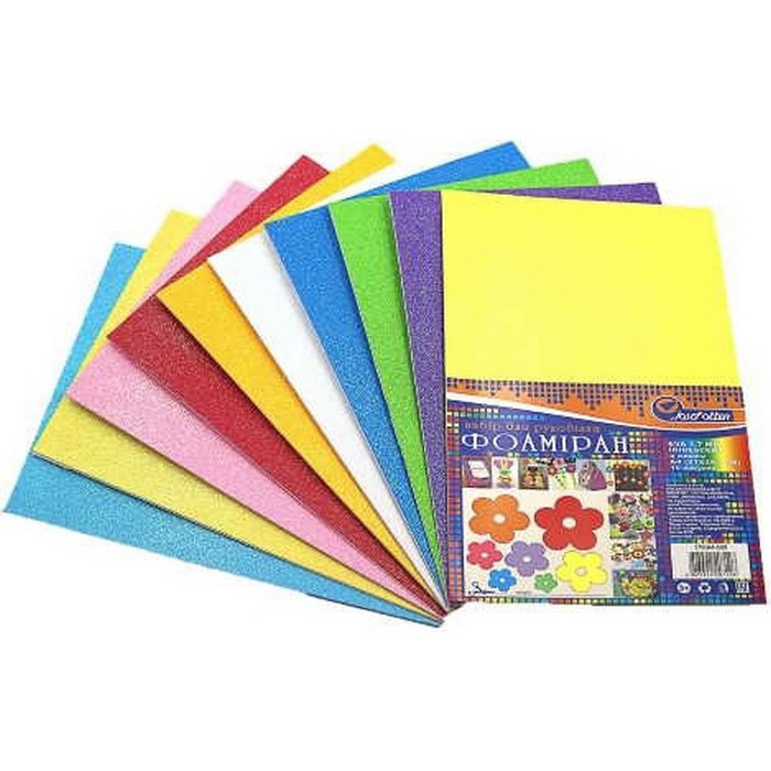 Набір кольорового фоамірану з глітером 17IA4-MIX 1,7-0,1 мм 10 аркушів Вінниця - фото 1