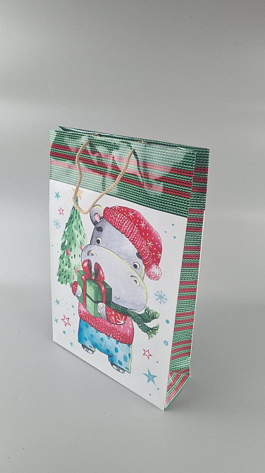 Великий паперовий пакет вертикальний 25/37/8 новорічний -029 (12 шт.) Харків - фото 3