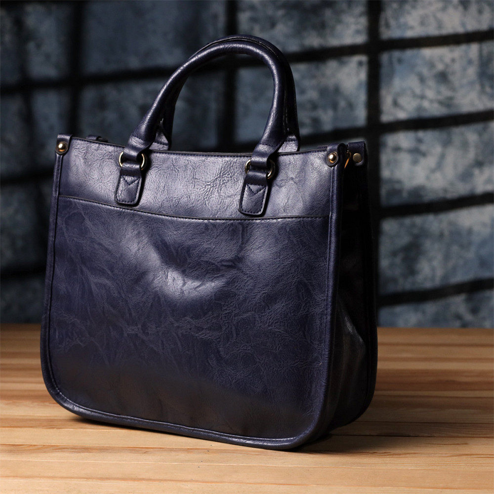 Ділова жіноча сумка з екошкіри Vintage sale_15132 Синій Київ - фото 8