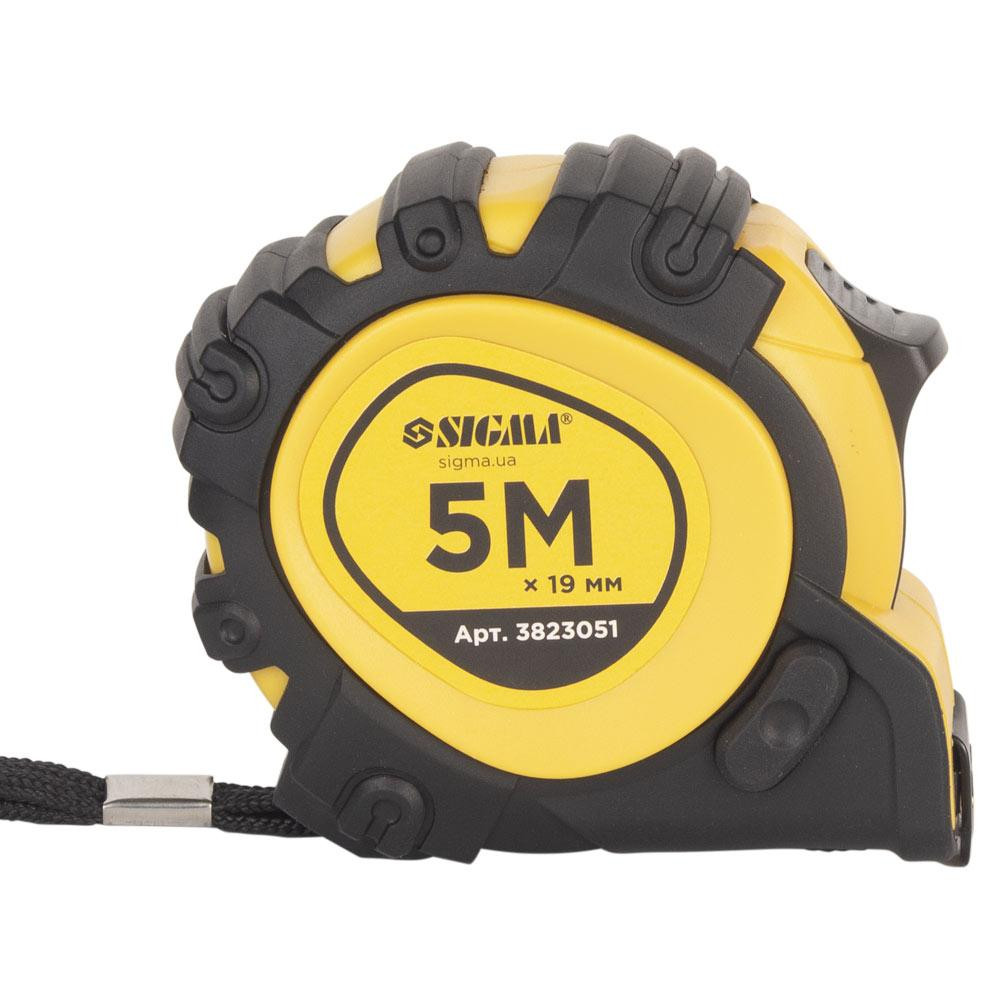 Рулетка магнитная обрезиненная JT фиксатор+тормоз 5м×19мм SIGMA (3823051) Киев - изображение 3