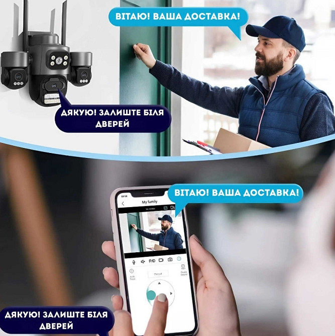 Вулична потрійна IP Wifi камера відеоспостереження Харків - фото 5