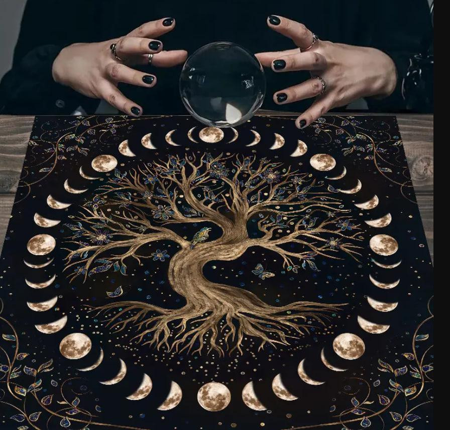 Алтарная скатерть для карт Таро и Рун. Скатерть для гадания 49*49 см. Древо жизни Киев - изображение 4