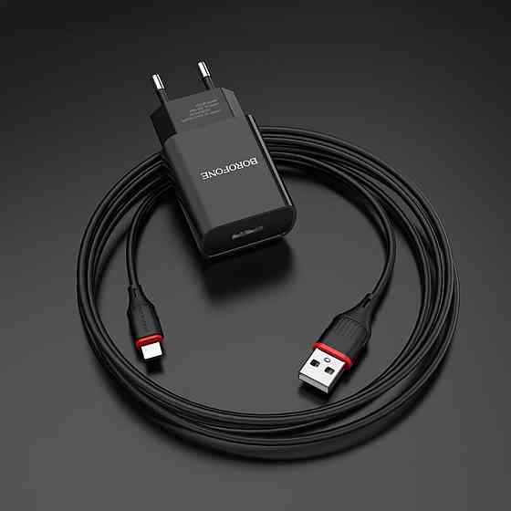 Сетевое зарядное устройство BOROFONE BA20A Sharp single port charger set, цвет черный BA20ALB Одесса
