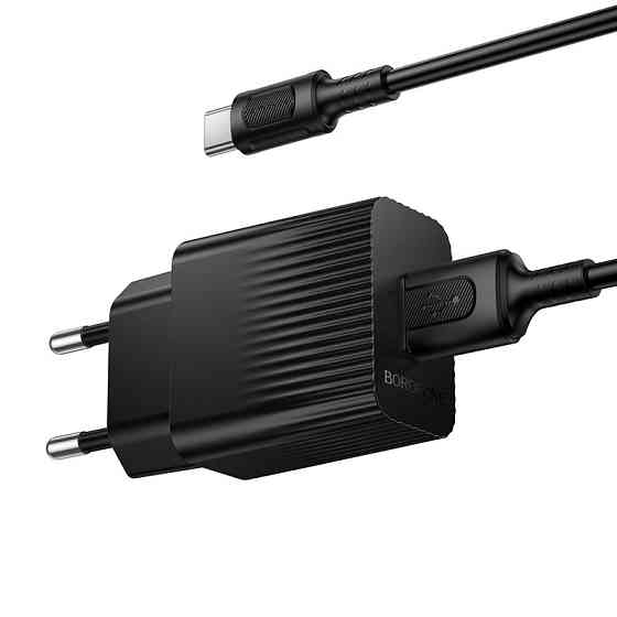 Мережевий зарядний пристрій з кабелем BOROFONE BAS71A Source single-port charger set(Type-C) Black Одеса
