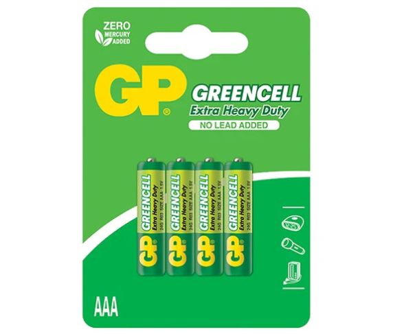 Батарейка мініпальчик AAA GP GREENCELL R03 24G 1.5V 4 шт. блістер Рівне - фото 1