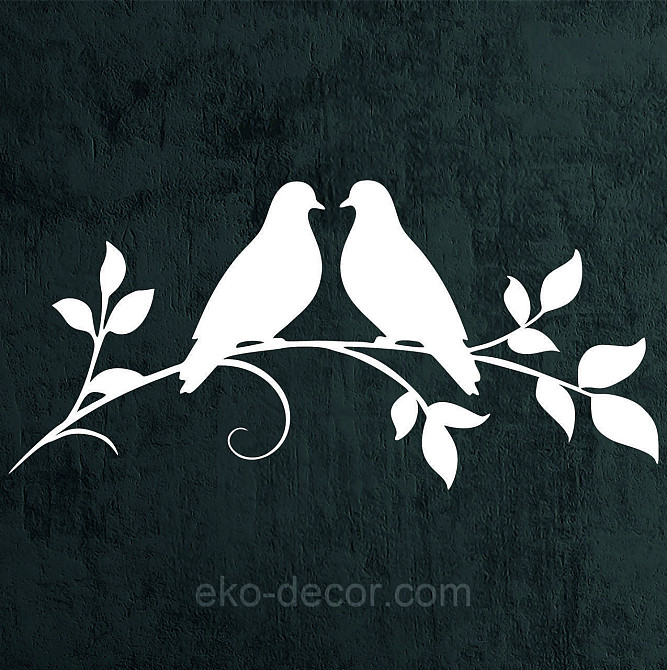 Декоративное настенное Панно «Две птички», Декор на стену 90*66 см, Белый Киев - изображение 4