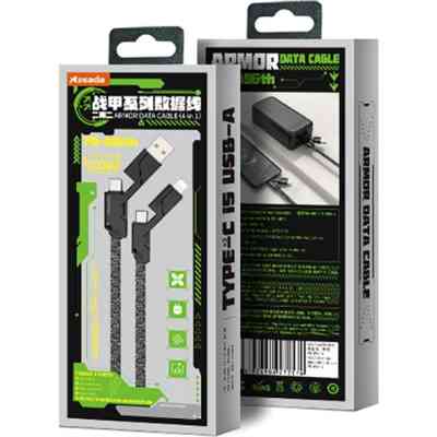 Дата кабель USB 2.0 AM/USB-C to Lightning + Type-C 1.5m PD-B96th Black Proda (PD-B96th-BK) Винница