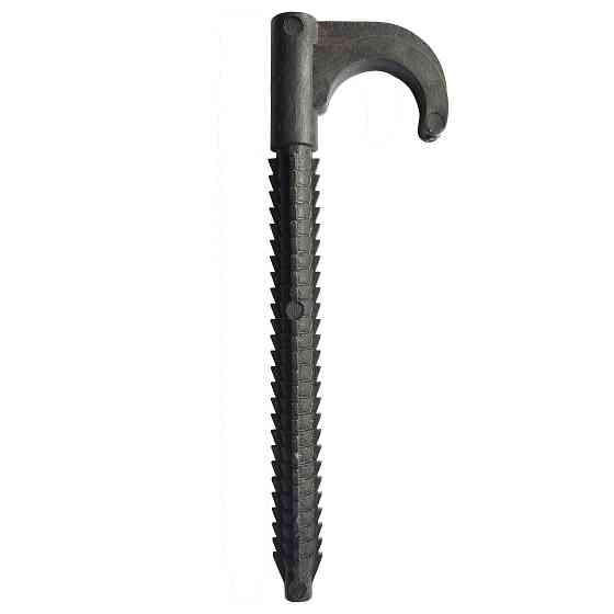 Кріплення-гак забивне одинарне для труби Ø16-20 довжина 120мм чорна CRISTAL (100шт) Київ