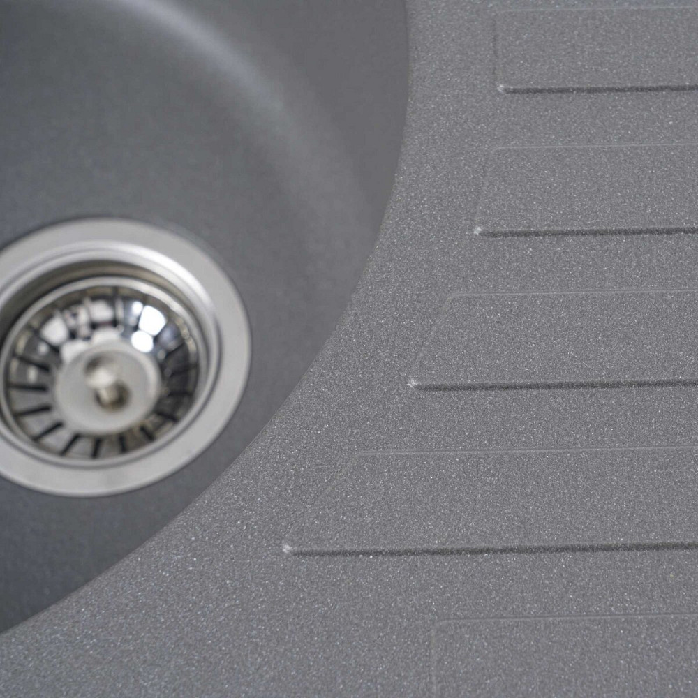 VALESO Гранітна мийка для кухні VALESO LIRA 7750 матова Сірий мусон Киев - изображение 3