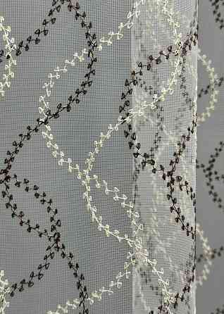 Тюль фатин с вышивкой и люрексом Цвет молочный с венге 1832т Киев