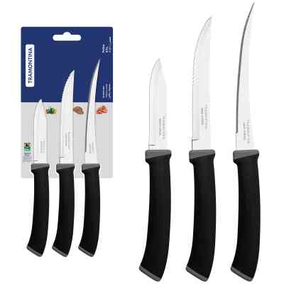 Набор ножей Tramontina Felice Black 3 шт (23499/077) Винница