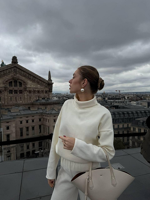 Женский базовый костюм двойка: свитер и брюки турецкая вязка Белый, 48/52 Одесса - изображение 7