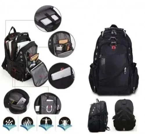 Міський Рюкзак Travel Bag SWISS 8810 Відділення для ноутбука, USB-порт, Кишеня для телефону та окуля Київ