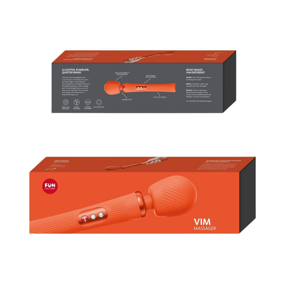 Вібромасажер Fun Factory VIM Vibrating Wand sunrise orange, суперпотужний та легкий, до 6 годин роботи Sex Aura Київ - фото 9