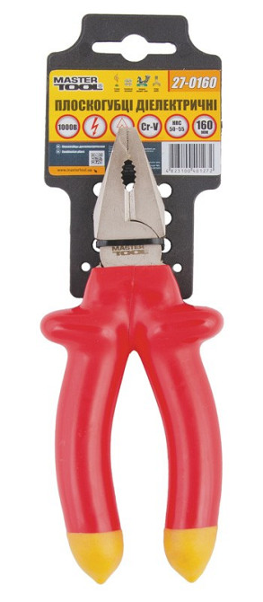 MASTERTOOL Плоскогубці діелектричні MASTERTOOL 160 мм CrV6150/HRC 50~55 27-0160 Коломия - фото 2