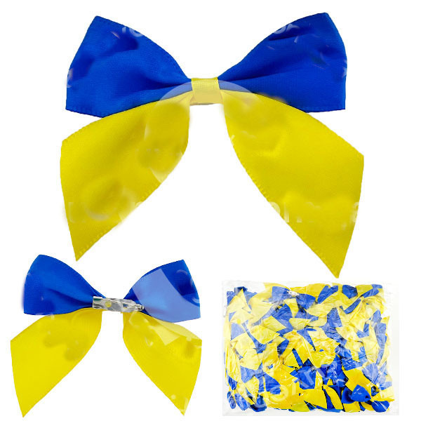 Бантик желто-синий на булавке 200 шт. Киев - изображение 1