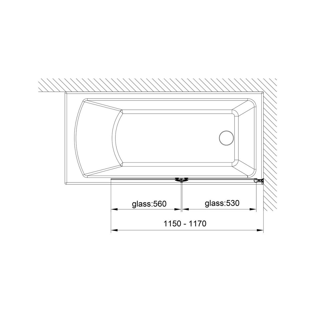Шторка на ванну QP97(right) двухэлементная 1150x1400 chrome; clear Киев - изображение 7