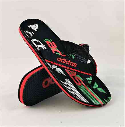 Чоловічі в'єтнамки Капці Adidas Шльопанці Чорні з Червоним Шльопанками (розміри: 45) Дніпро
