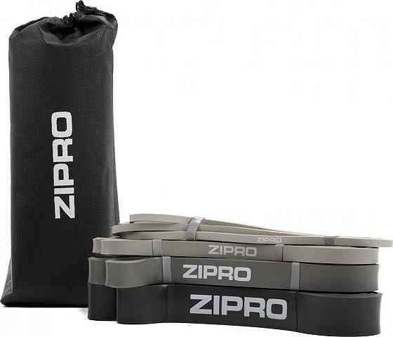 Набор лент-эспандеров для упражнений Zipro PowerBand 4 шт. черно-серый Киев
