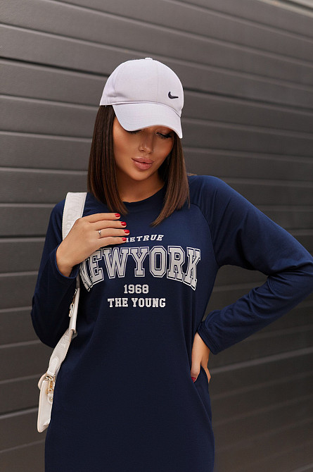 Спортивное трикотажное платье с надписью Freedom 50-52, Темно-синий Киев - изображение 2