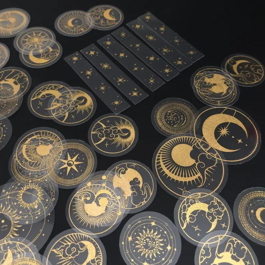 Голографические блестящие наклейки на солнце, Луна, планета.Стикеры.70 шт. Киев - изображение 1