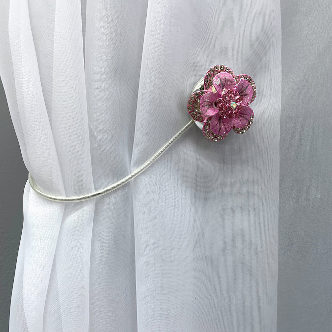 Магніти для штор та гардин "Flowers" набір 2 шт Рожевий (81-184) Київ - фото 3