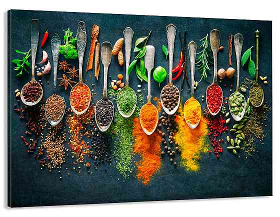 Картина холст у вітальню / спальню   Ложки спецій     MLP_41  ( 60х30см ) 40x80 см Київ