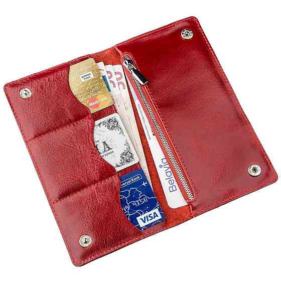 Бумажник женский вертикальный из кожи алькор SHVIGEL 16194 Красный Киев