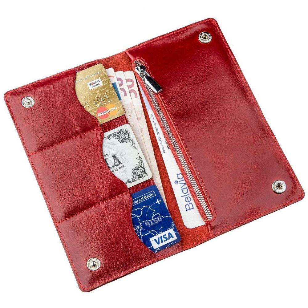 Бумажник женский вертикальный из кожи алькор SHVIGEL 16194 Красный Киев - изображение 2