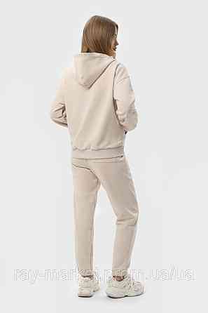 Костюм жіночий худі на блискавці та штани бежевий RAY PREMIUM LOOSE U0809 (U0809W-Cream) XXL Київ
