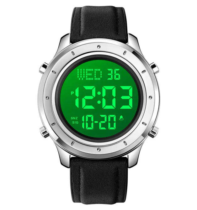 Мужские наручные электронные часы Skmei 1864 (Серебристые с белым циферблатом) Винница - изображение 3