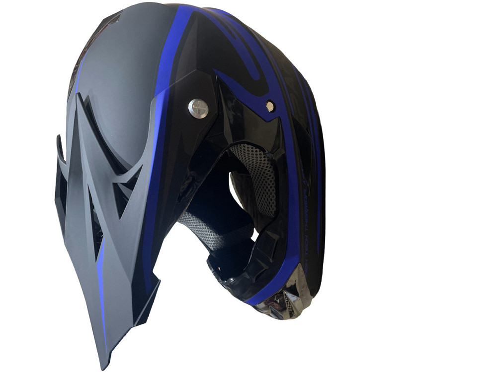 Шлем детский кроссовый (синий, глянец) Мукачево - изображение 1