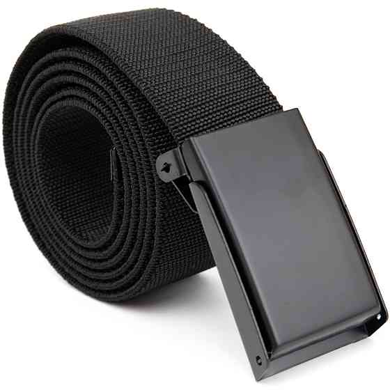 Текстильний ремінь з чорною пряжкою Vintage 20530 Чорний Київ