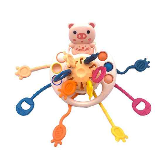 Развивающая погремушка-прорезыватель Свинка Монтессори Киев