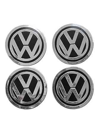 Наклейки на ковпаки Volkswagen чорні, діам. 90мм Вінниця