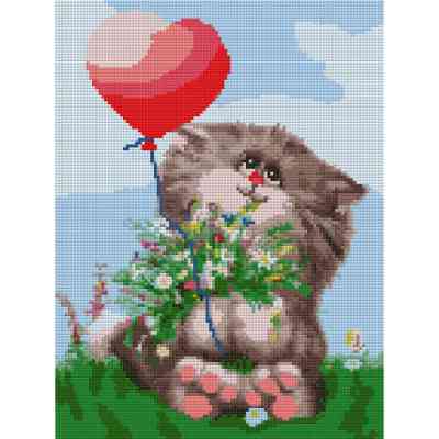 Картина по номерам Santi Котик с шариком 30*40 см алмазная мозаика (954714) Винница